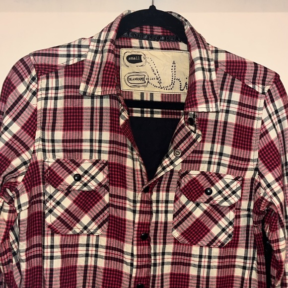 BlankNYC ladies western wear snap down plaid front /sequined back top size sm - Picture 2 of 16